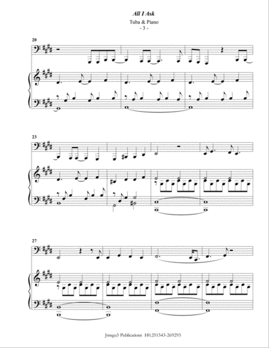 All I Ask Tuba scores gallery preview page 3