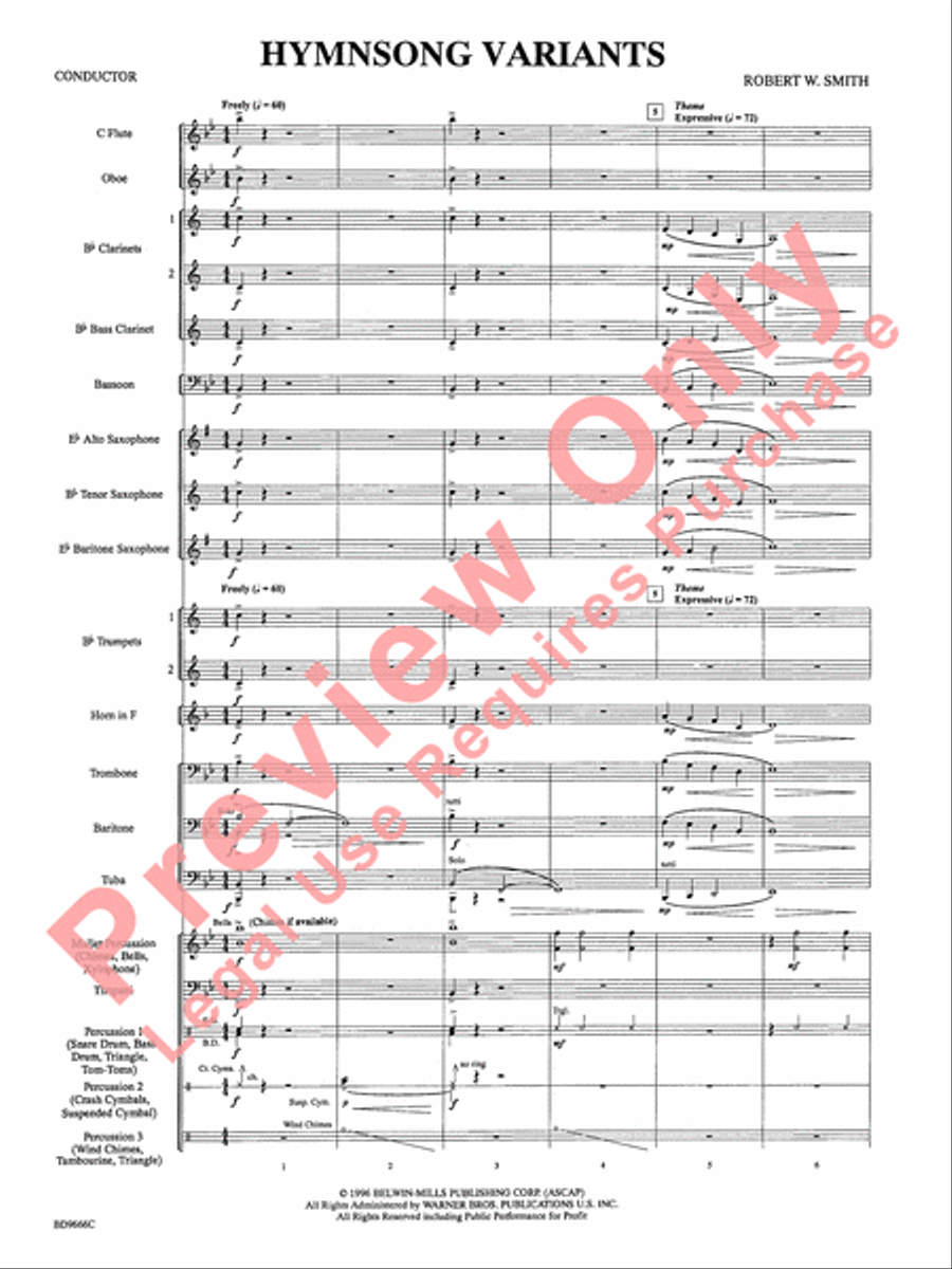 Hymnsong Variants Concert Band scores gallery preview page 4