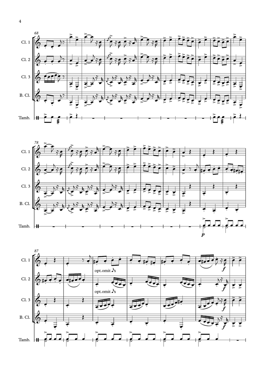 Farandole from "L'Arlesienne" for clarinet quartet image number null