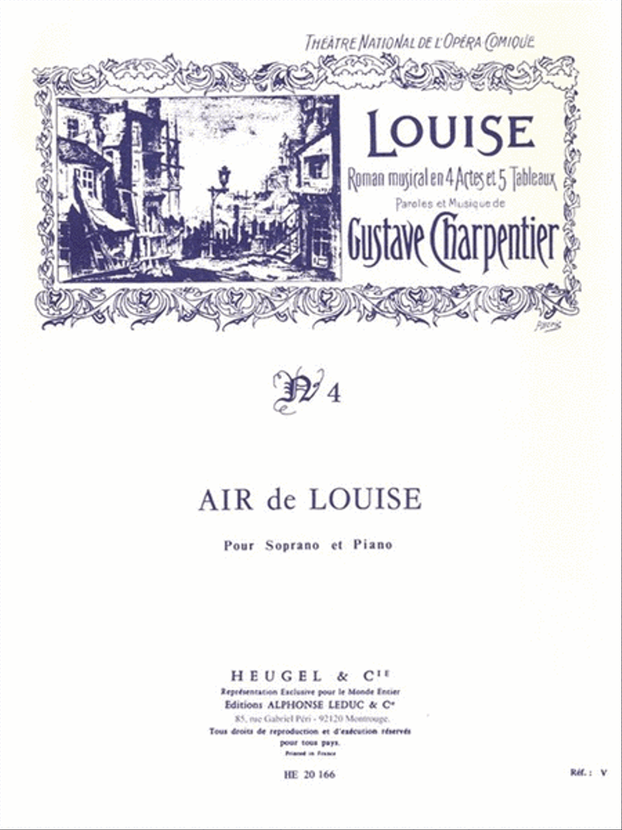 Air De 'louise' No.4: Air De Louise (sop) (voice & Piano) Voice scores gallery preview page 1