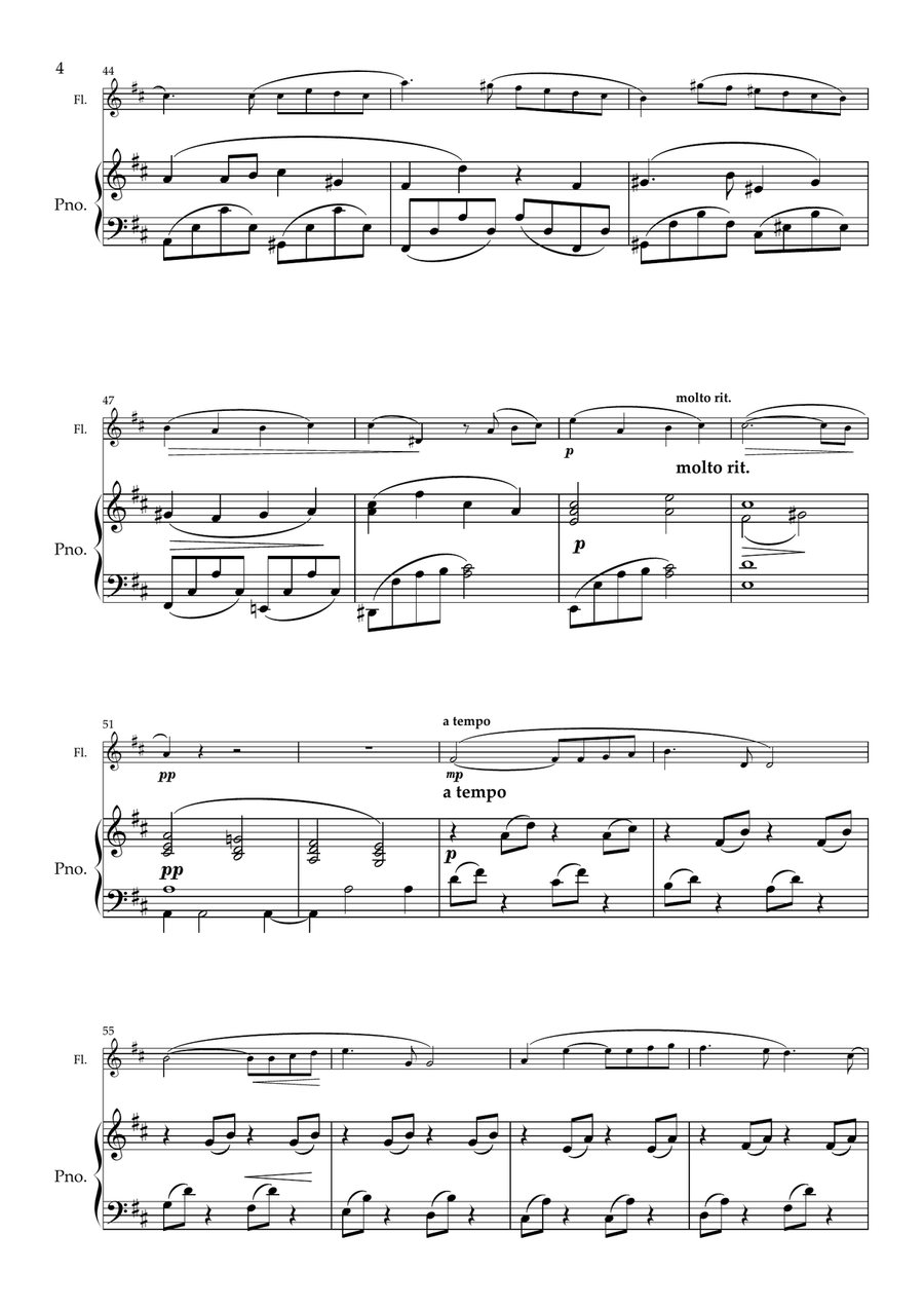 Peace for Flute and Piano Flute Solo scores gallery preview page 5