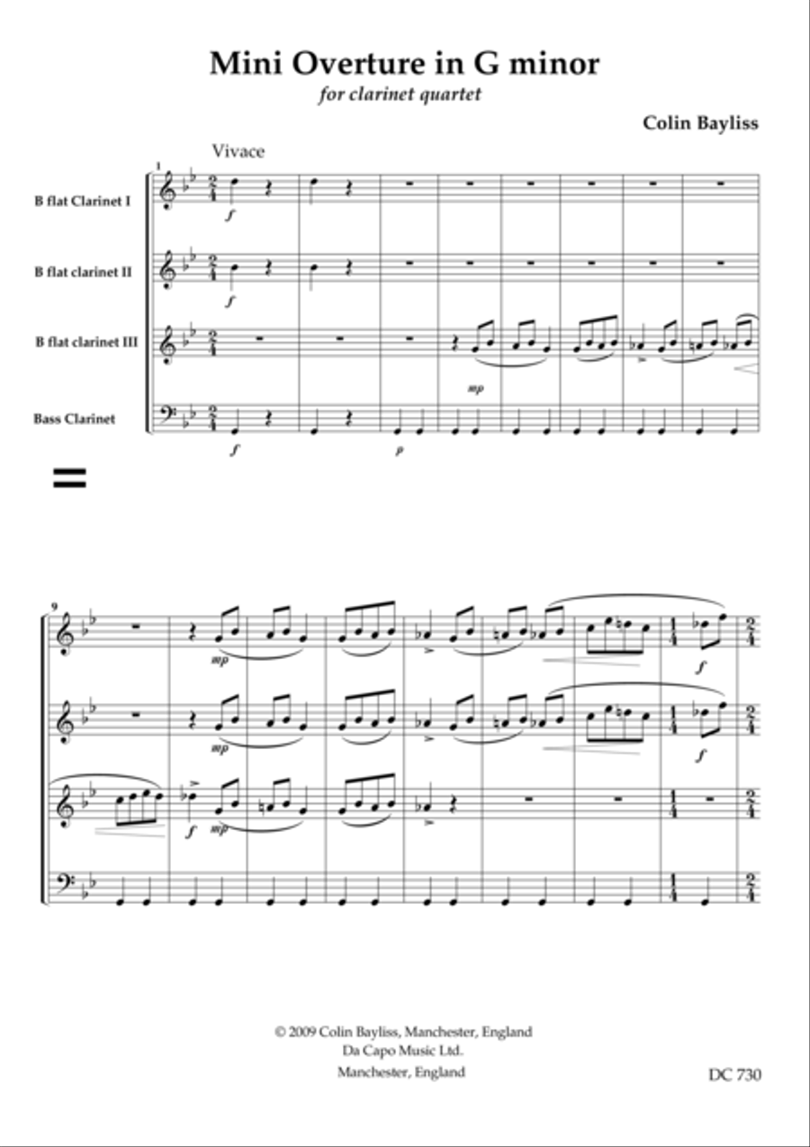 Mini Overture - for clarinet quartet