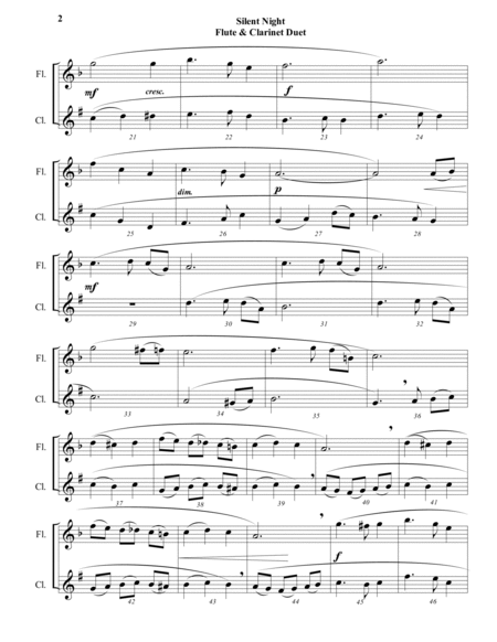 6 Traditional Christmas Carols for Flute and Clarinet Duet - Intermediate level image number null