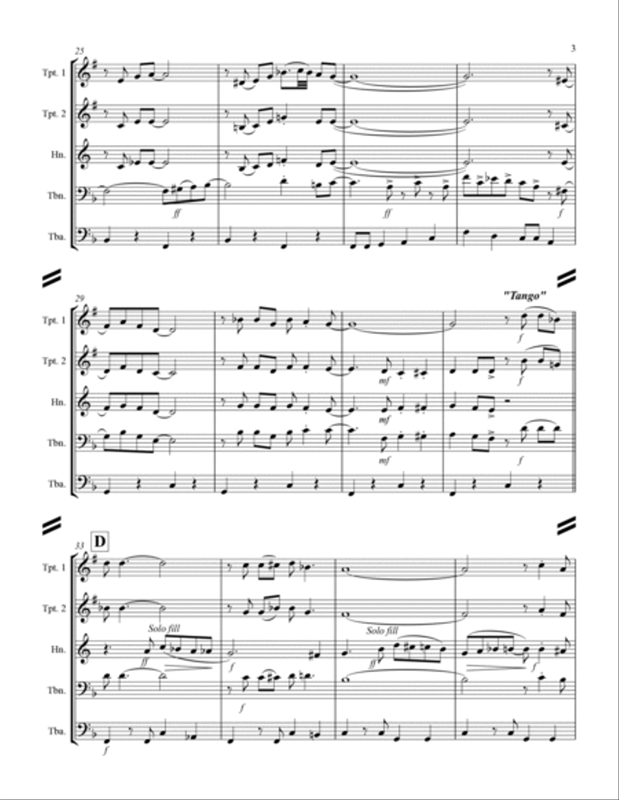 St. Louis Blues (for Brass Quintet) St. Louis Blues (for Brass Quintet) Brass Quintet scores gallery preview page 4
