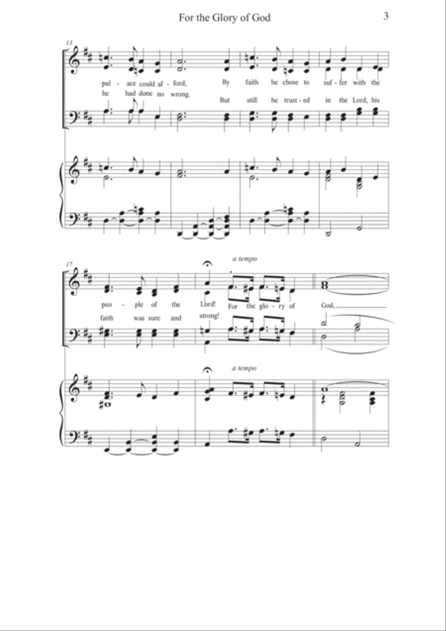 For the Glory of God For the Glory of God 4-Part scores gallery preview page 3