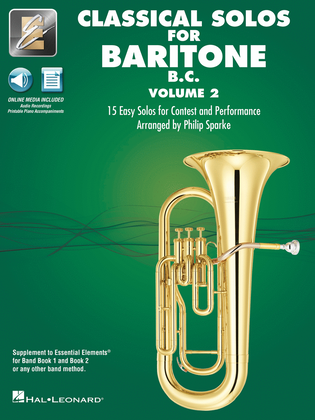 Book cover for Classical Solos for Baritone B.C. – Volume 2