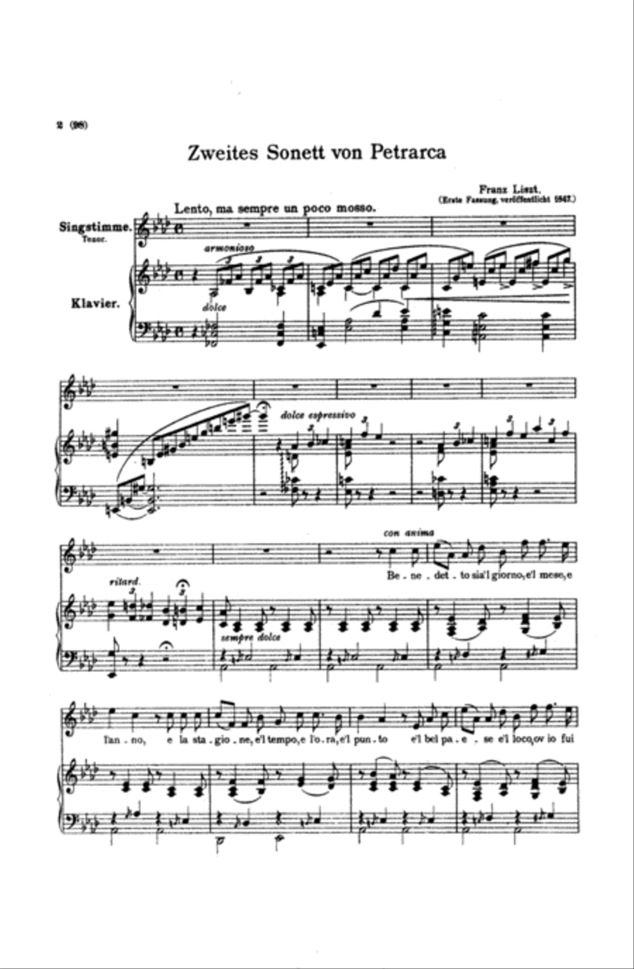 Liszt: Songs, Volume II, Nos. 14-25 (Italian or German) Voice scores gallery preview page 1
