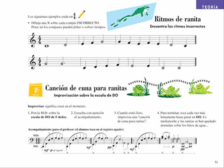 Lecciones y Teoría – Libro Uno de Dos Nivel Elemental 1 Piano Method scores gallery preview page 8