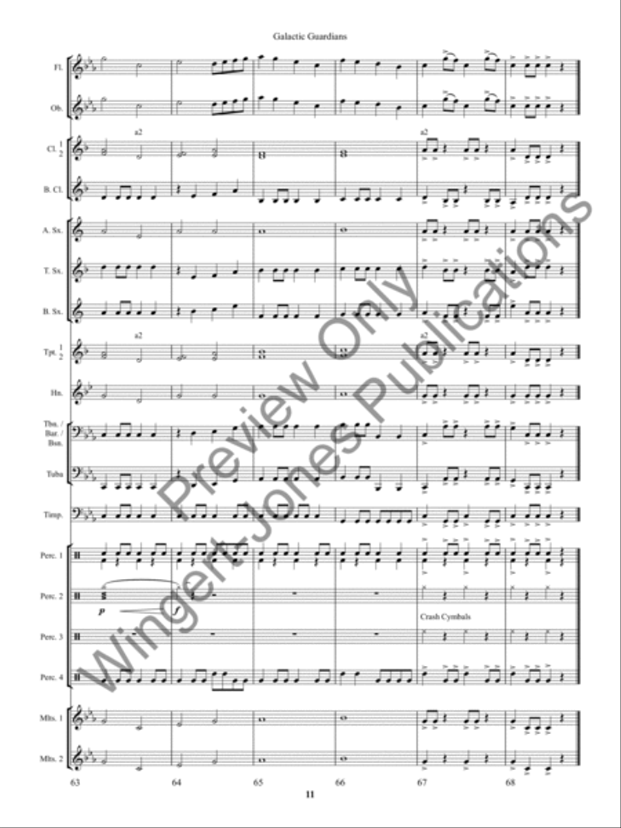 Galactic Guardians Concert Band scores gallery preview page 15