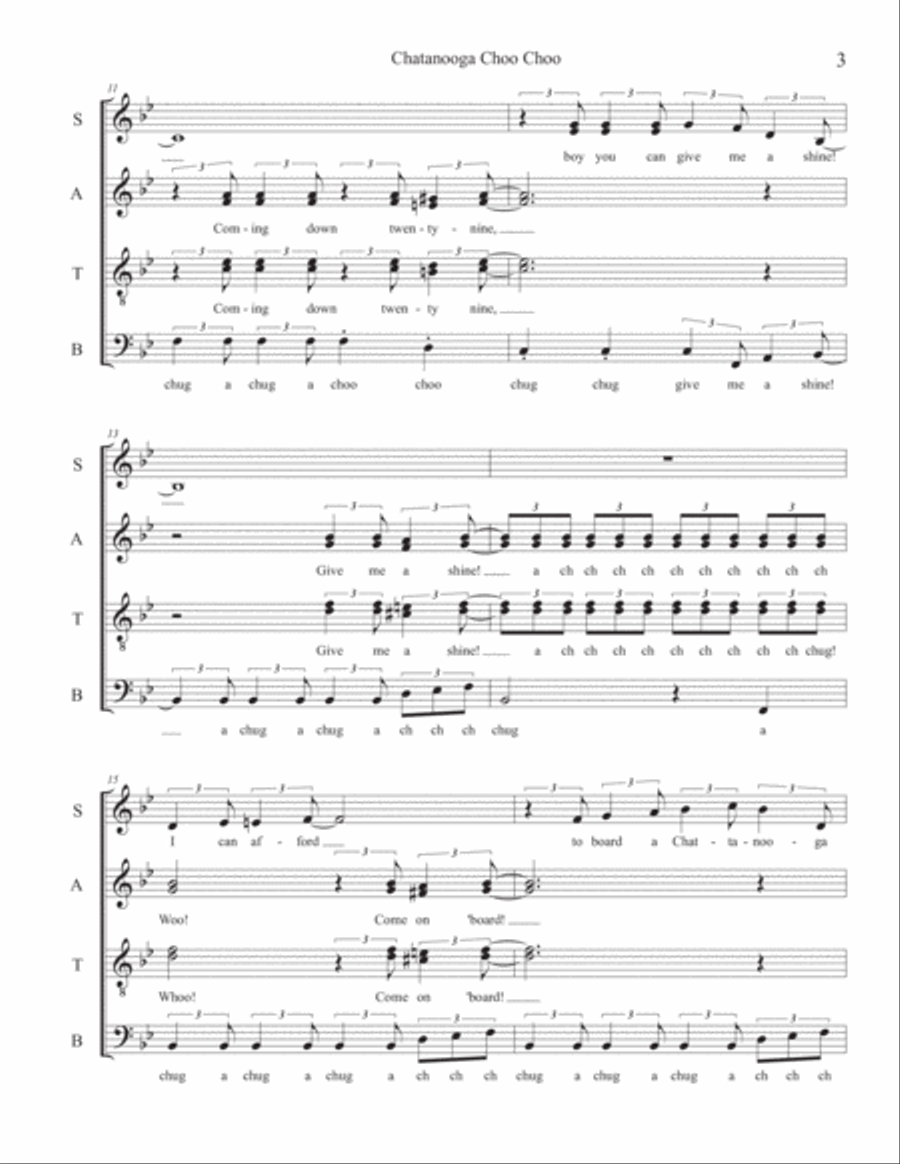 Chattanooga Choo Choo 4-Part scores gallery preview page 4