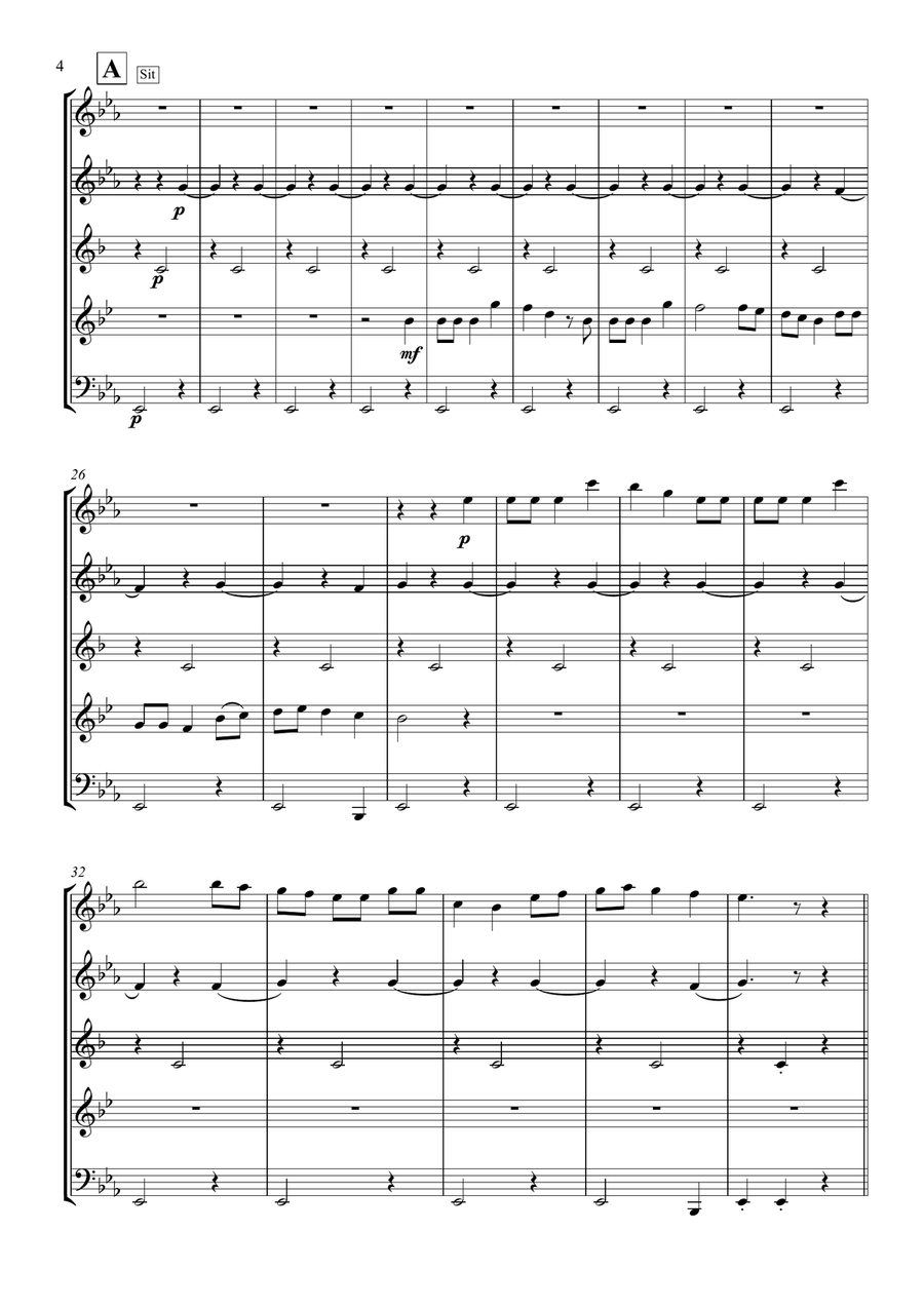 Wind Quintet - The Holly and the Ivy Woodwind Quintet scores gallery preview page 4