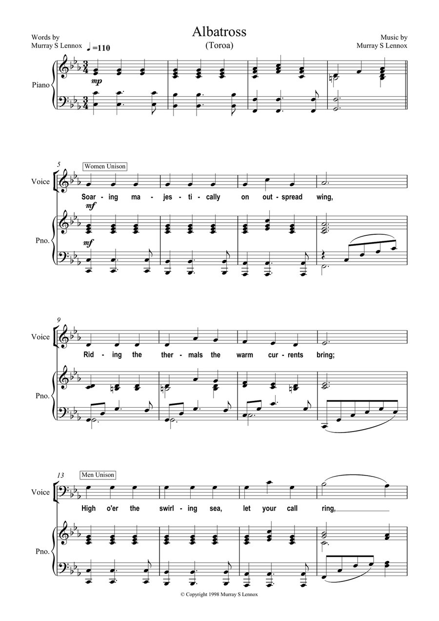 Albatross (Toroa) 4-Part scores gallery preview page 2