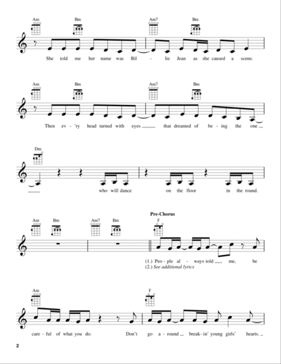 Ukulele michael shop jackson billie jean