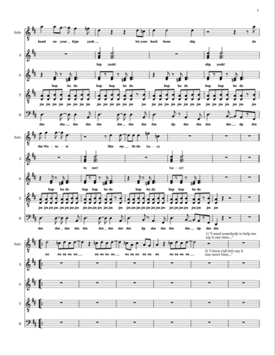 Land Of A Thousand Dances 4-Part scores gallery preview page 3
