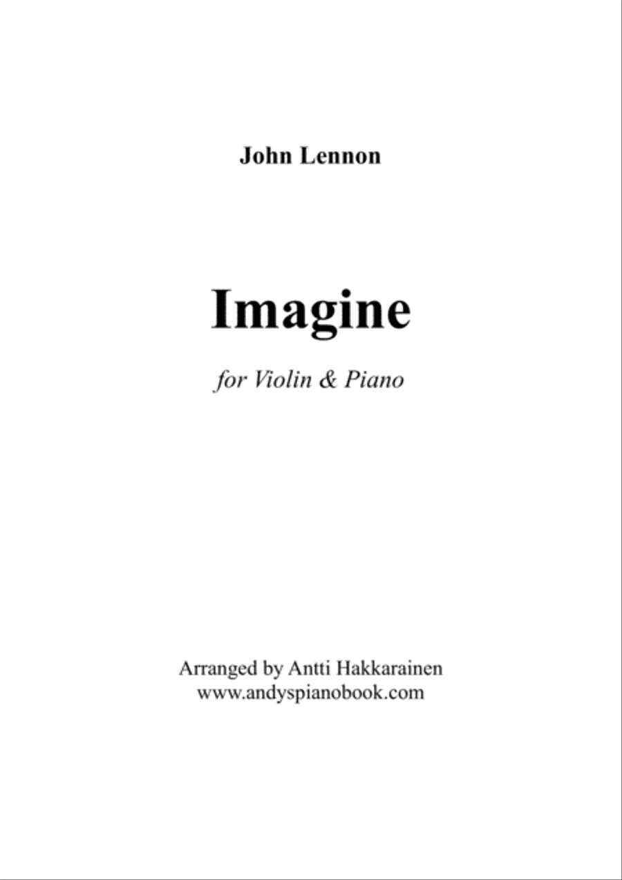 Imagine Violin Solo scores gallery preview page 1