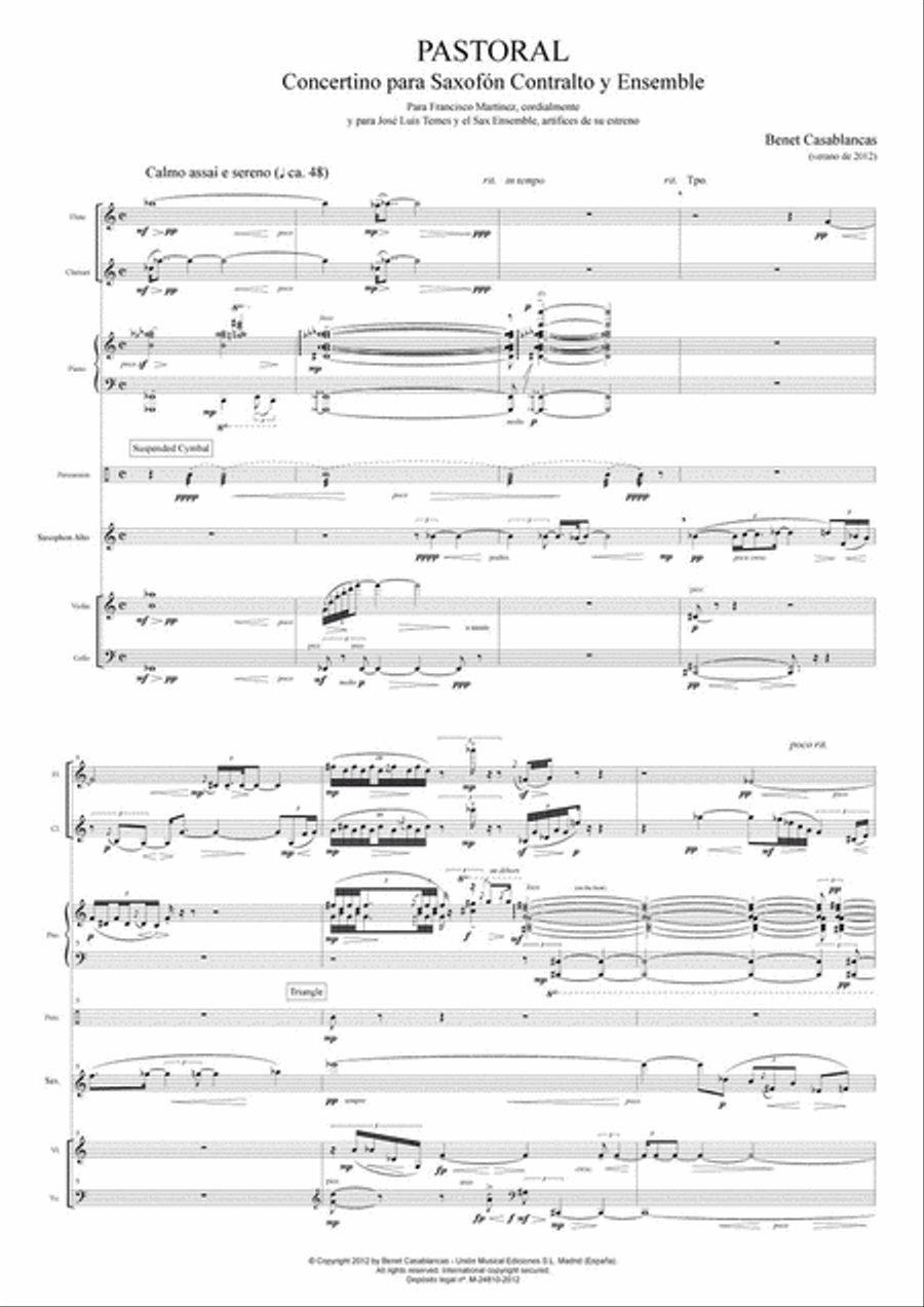 Pastoral Pastoral Alto Saxophone scores gallery preview page 2