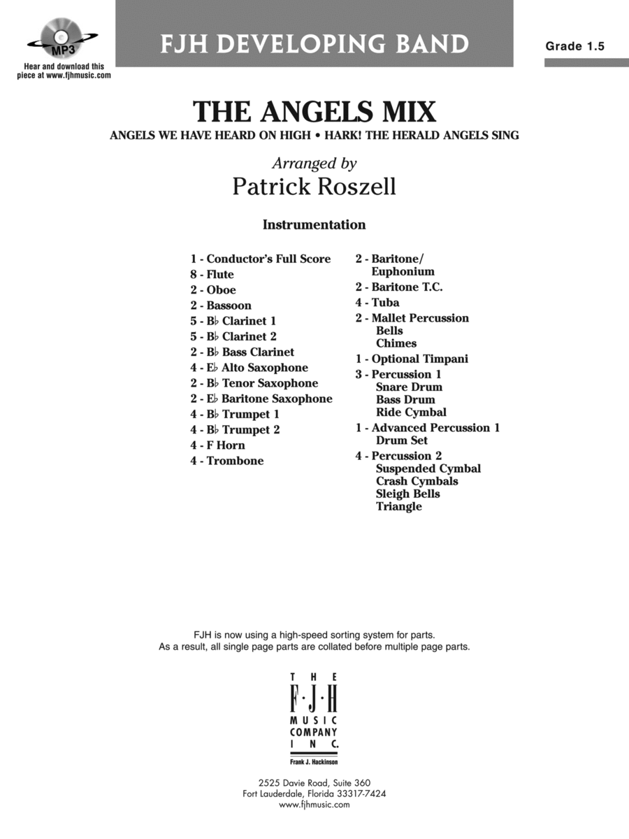 The Angels Mix: Score Concert Band scores gallery preview page 1