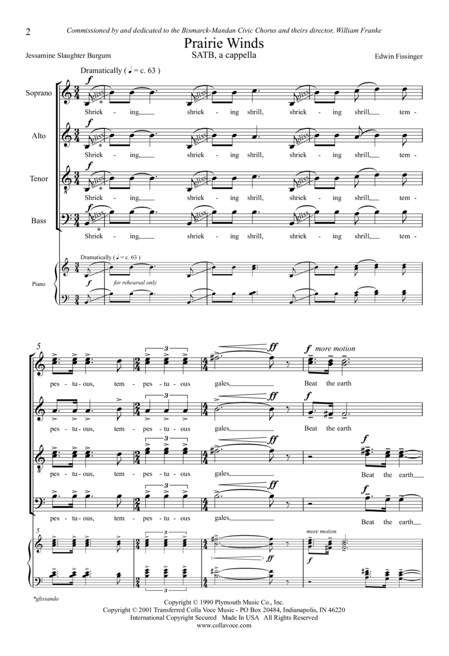 Prairie Winds Prairie Winds 4-Part scores gallery preview page 1