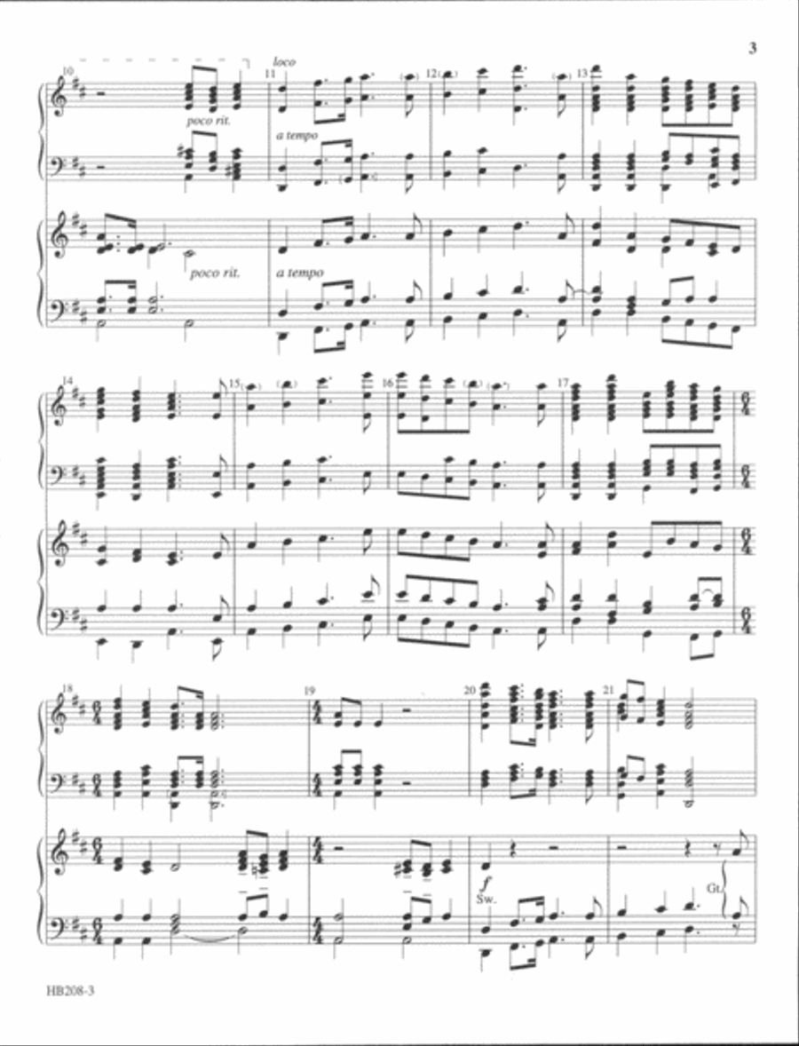 Christ Is Alive! All Christians Sing - organ and handbell score Handbell Choir scores gallery preview page 3