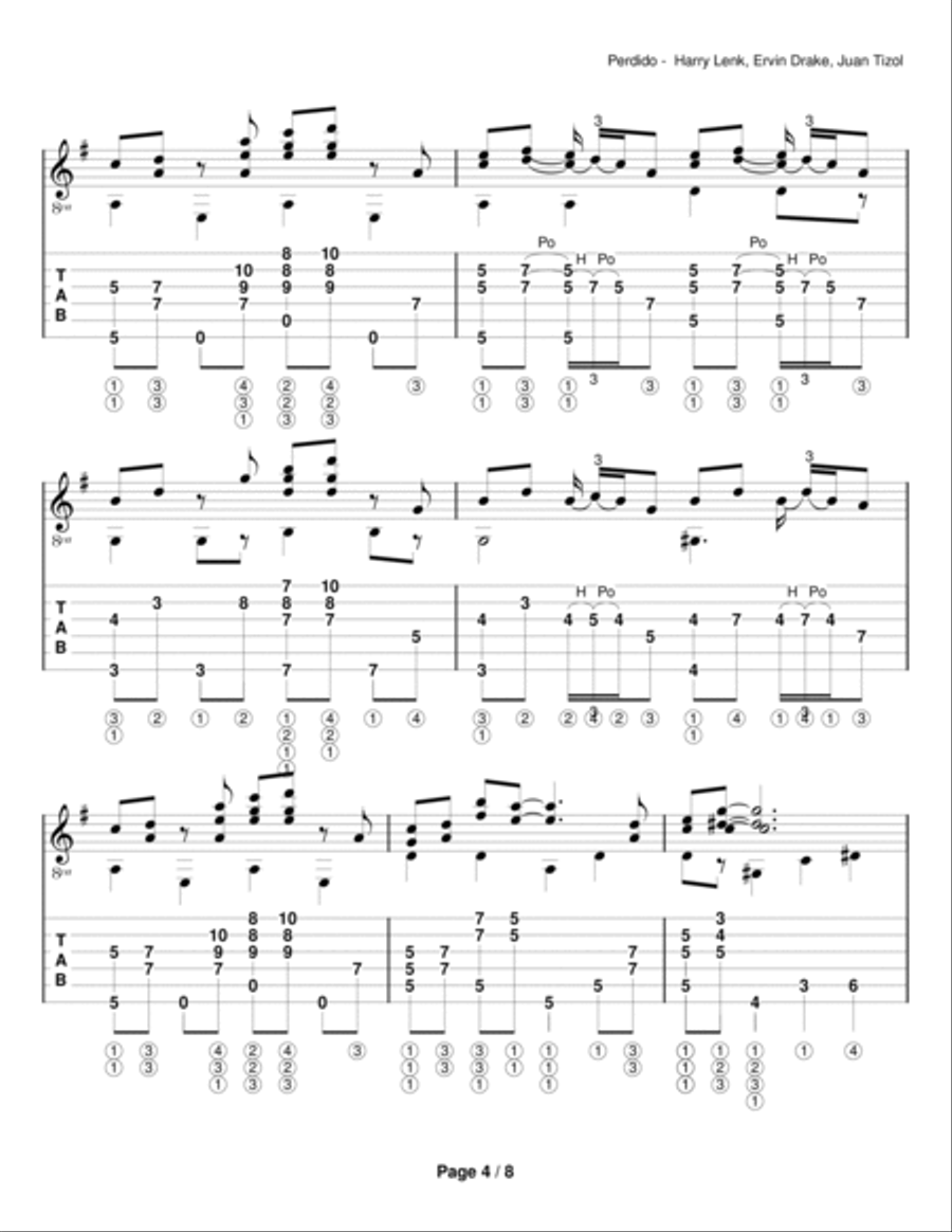 Perdido Perdido Guitar Solo scores gallery preview page 4