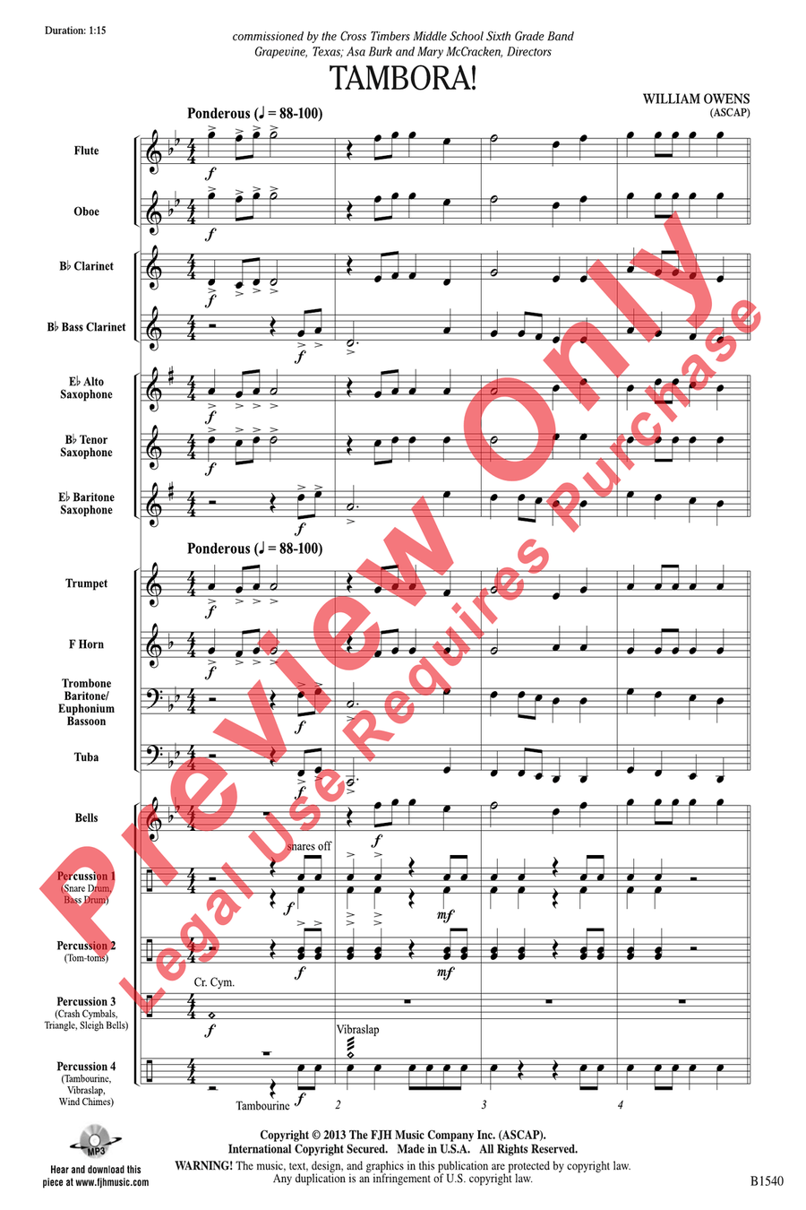 Tambora! Concert Band scores gallery preview page 3