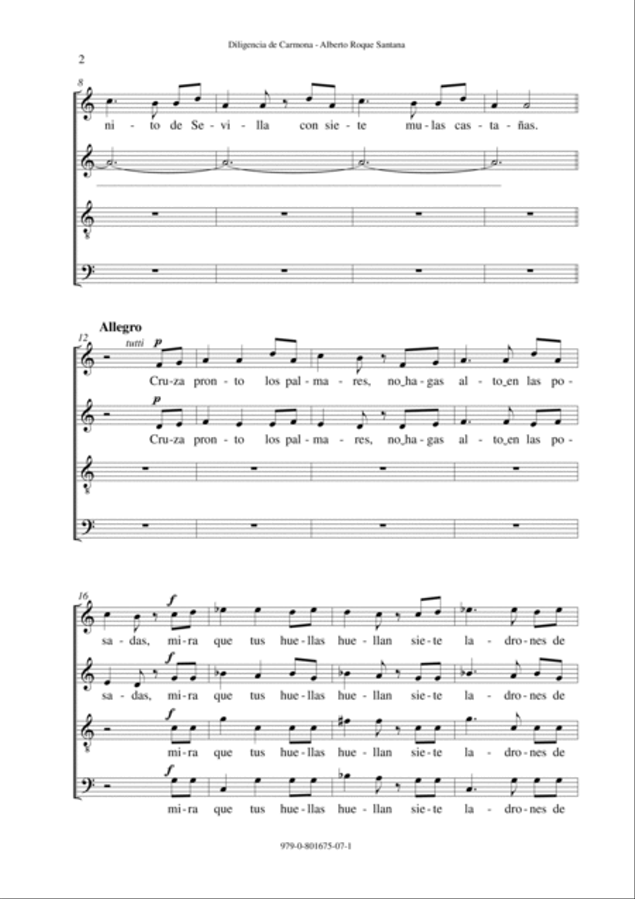 Diligencia de Carmona 4-Part scores gallery preview page 2