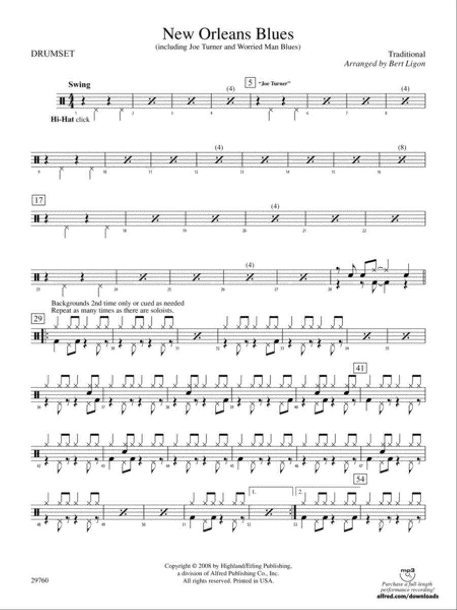 New Orleans Blues: Drums String Orchestra scores gallery preview page 1