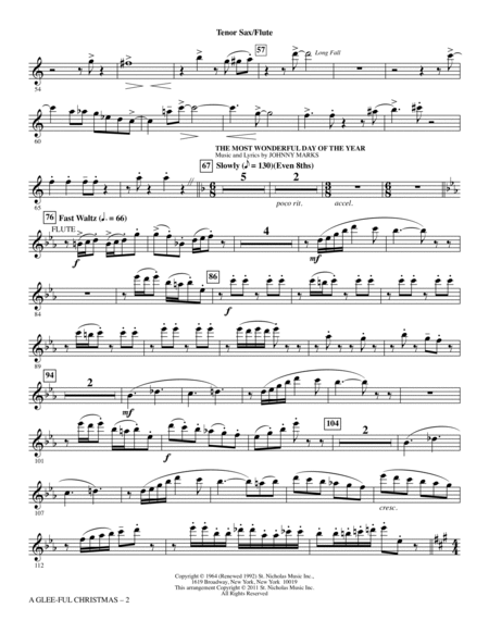 A Glee-ful Christmas (Choral Medley)(arr. Mark Brymer) - Tenor Sax/Flute