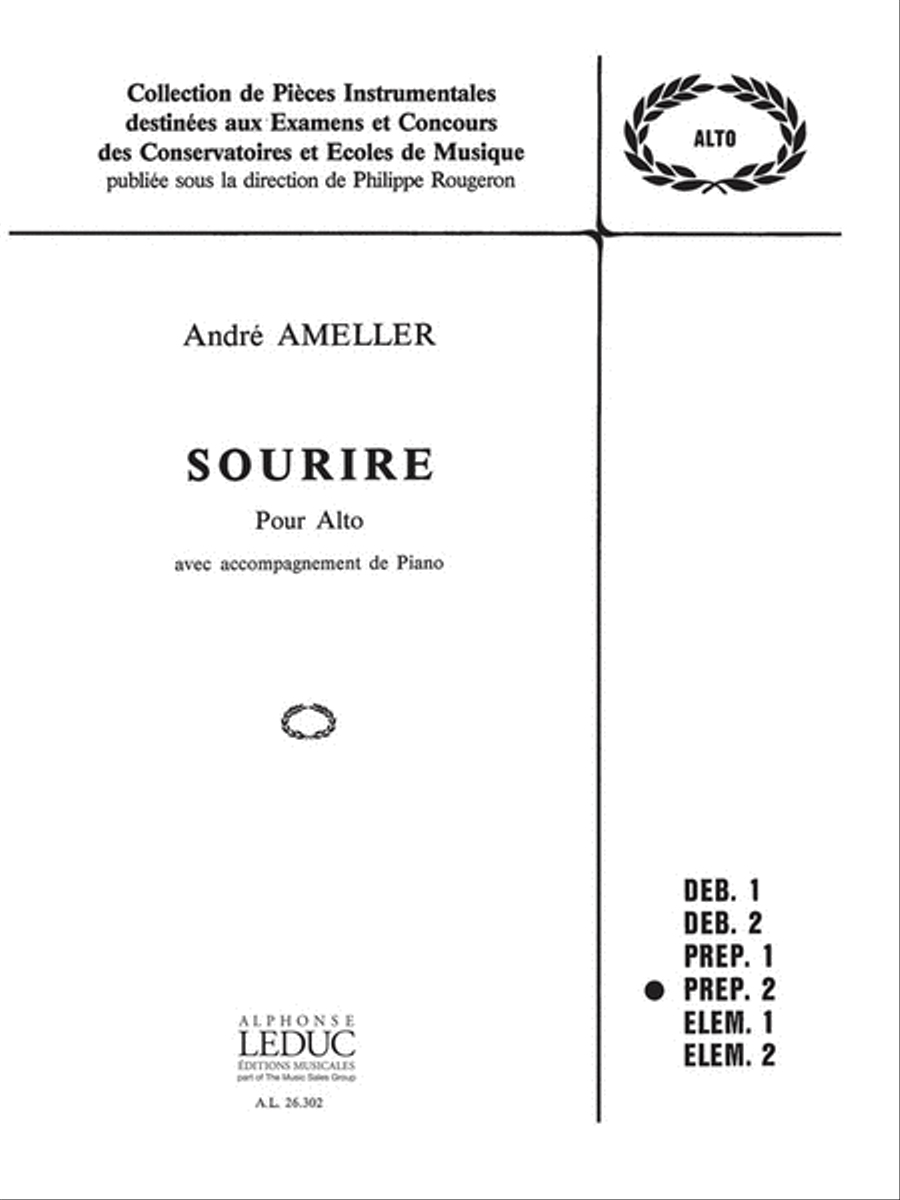 Sourire Op.307 (viola & Piano) Piano Accompaniment scores gallery preview page 1