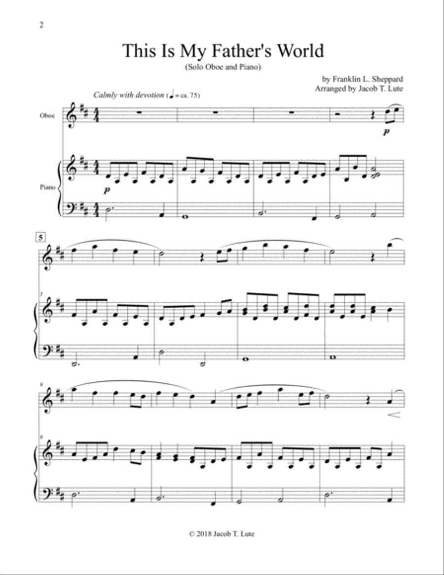 This Is My Father's World - Oboe & Piano Piano scores gallery preview page 2