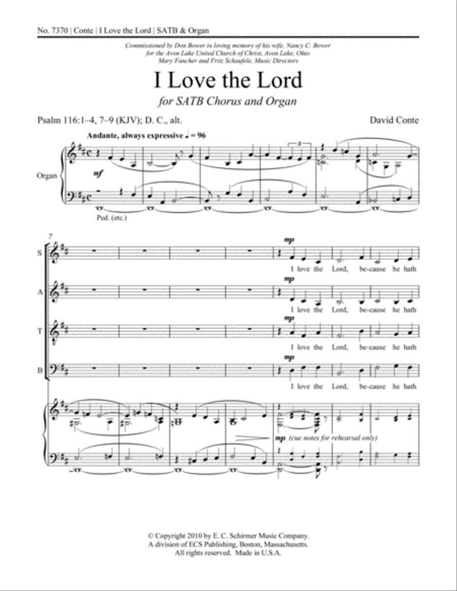 I Love the Lord I Love the Lord 4-Part scores gallery preview page 2