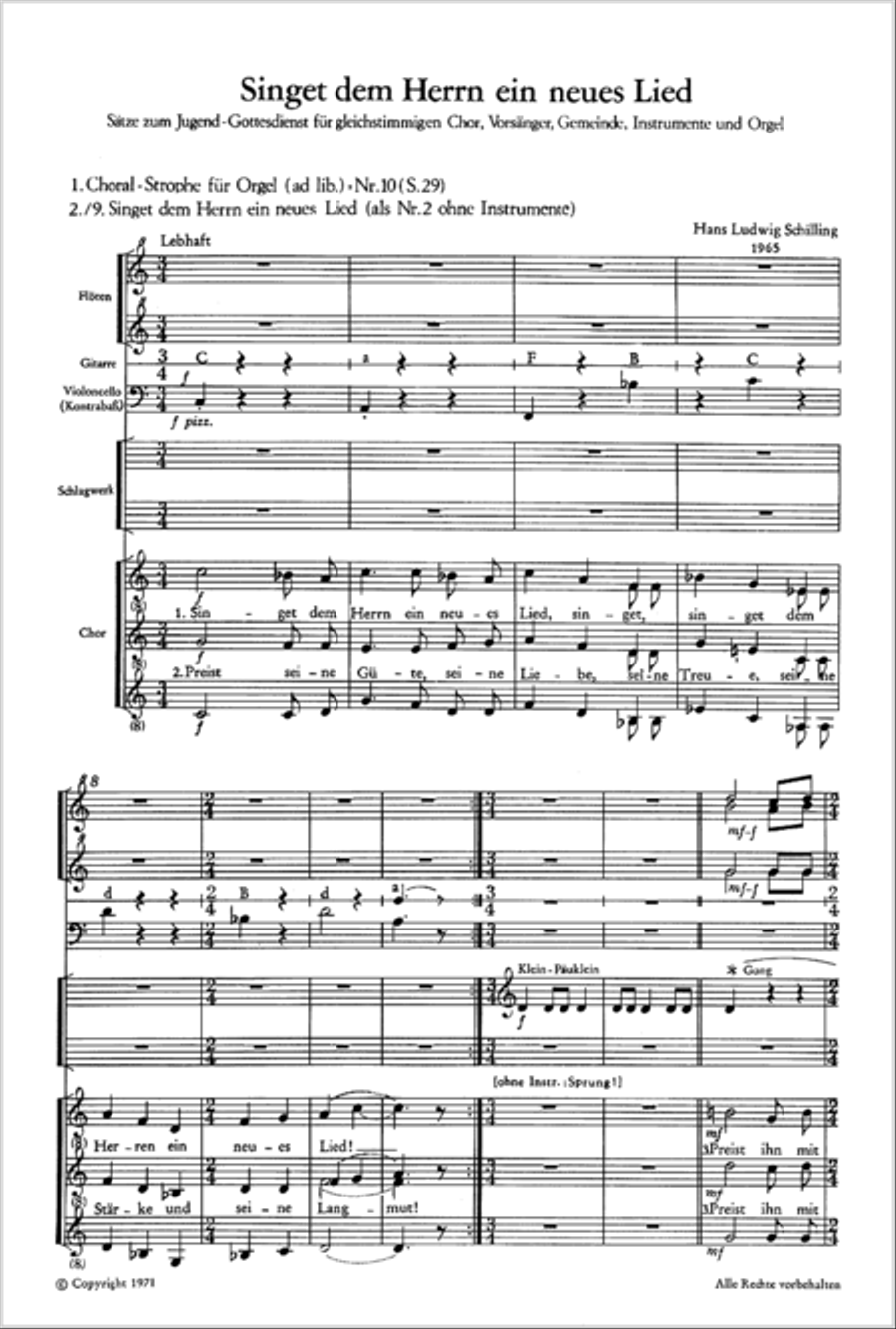 Sing to the Lord a new song (Singet dem Herrn ein neues Lied) Unison Choir scores gallery preview page 2