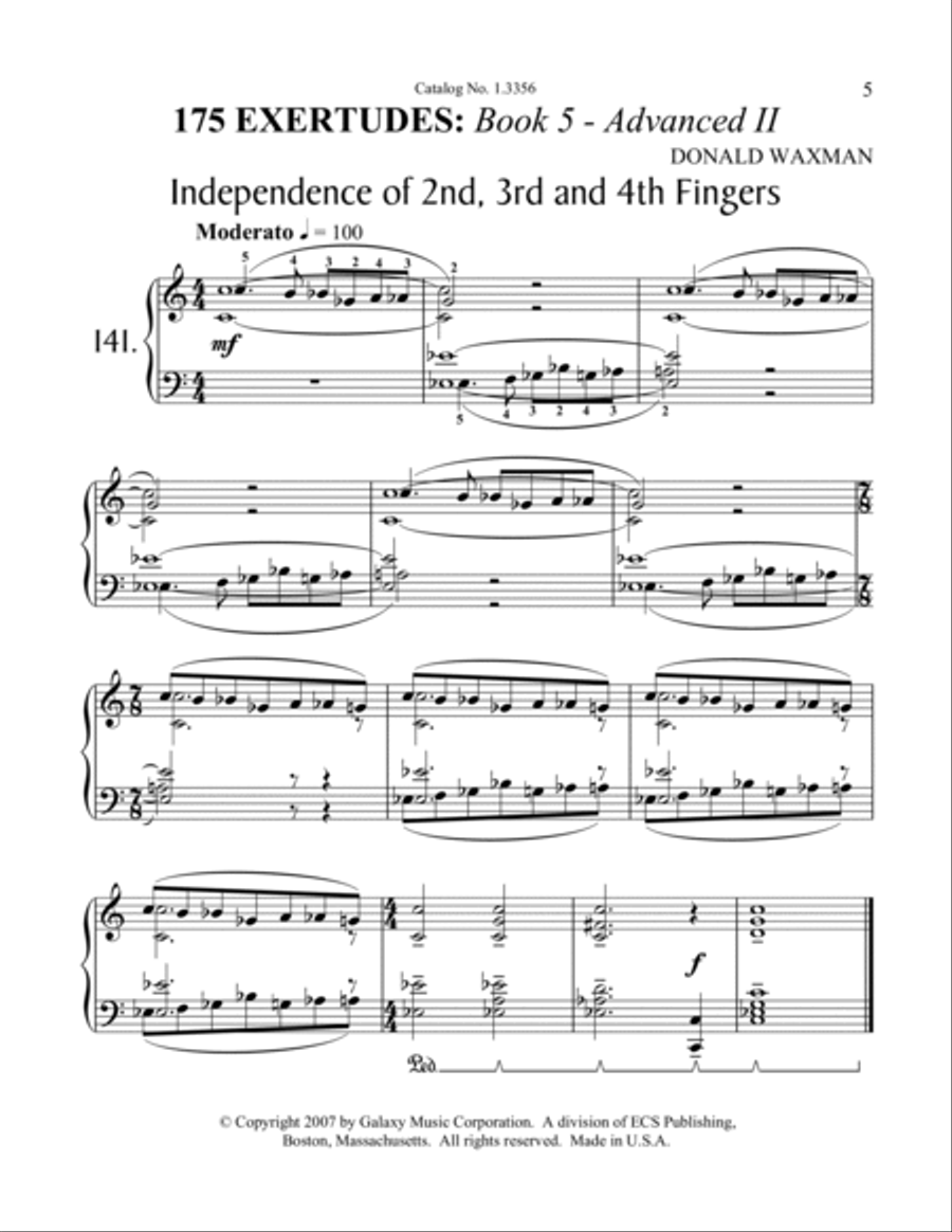 175 Exertudes, Book 5: Advanced II Piano Solo scores gallery preview page 3