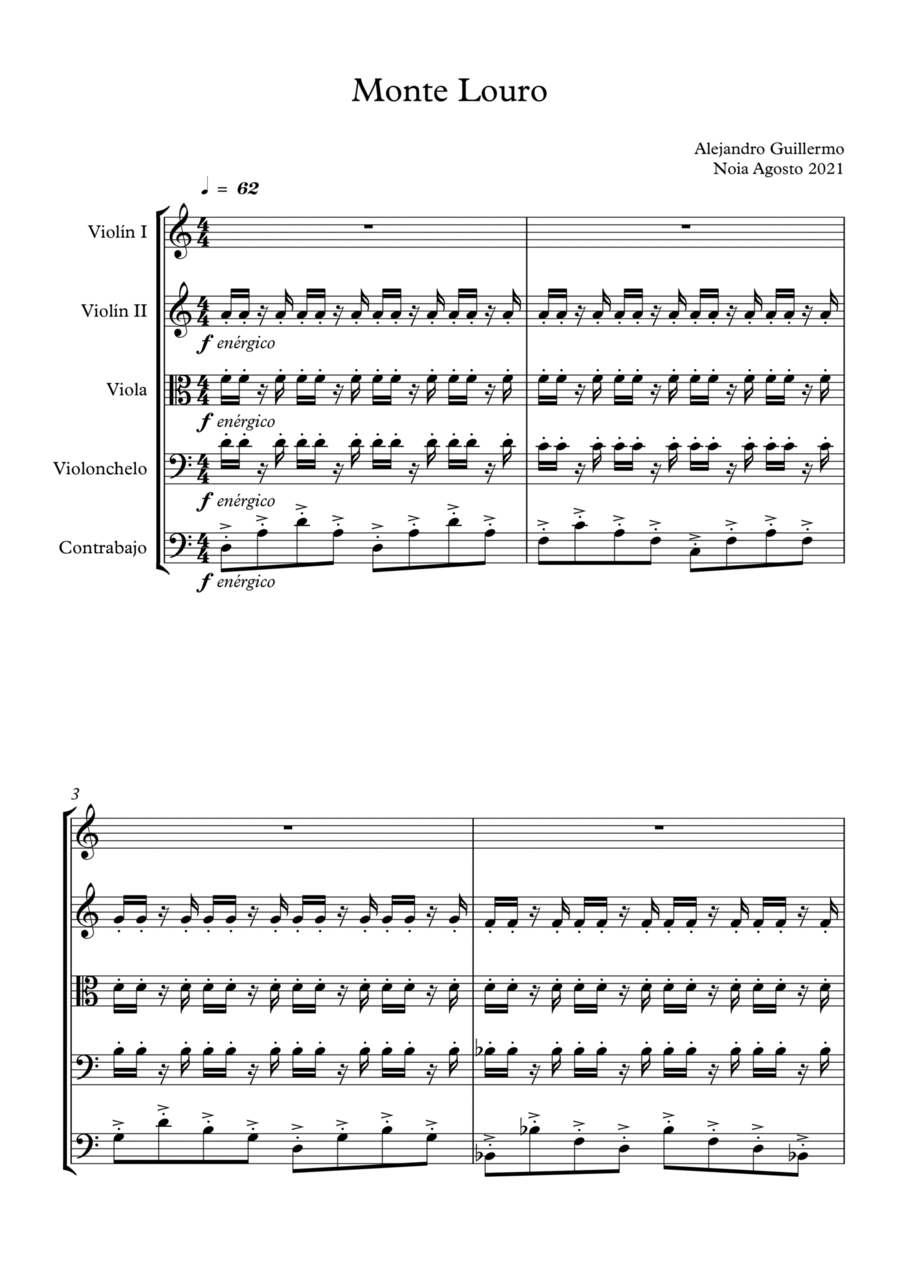 Monte Louro String Orchestra scores gallery preview page 1