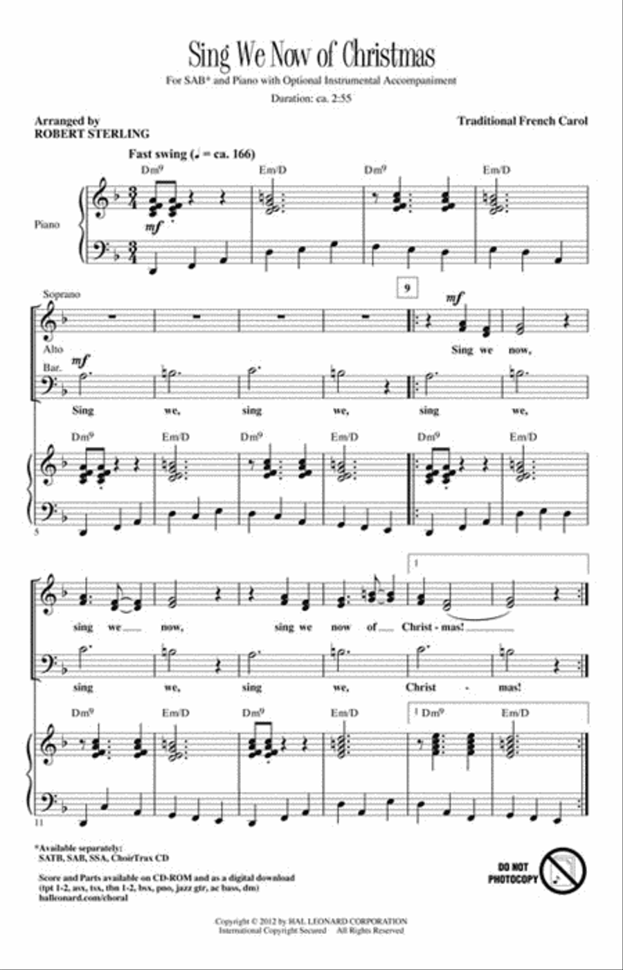 <br>Sheet music extract