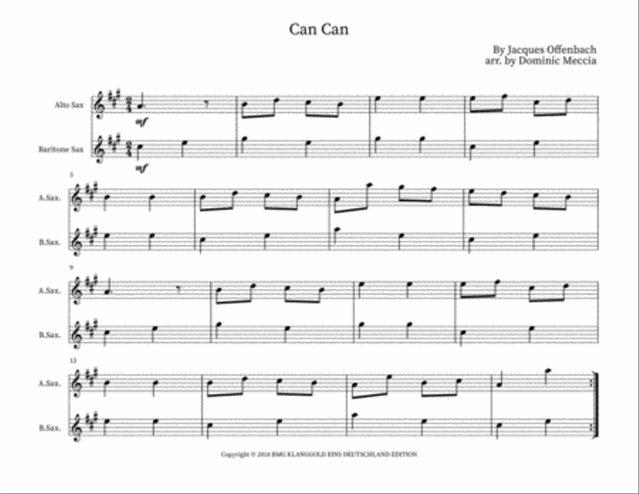 Can Can Woodwind Duet scores gallery preview page 1