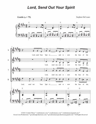 Book cover for Lord, Send Out Your Spirit (Vocal Quartet - (SATB)