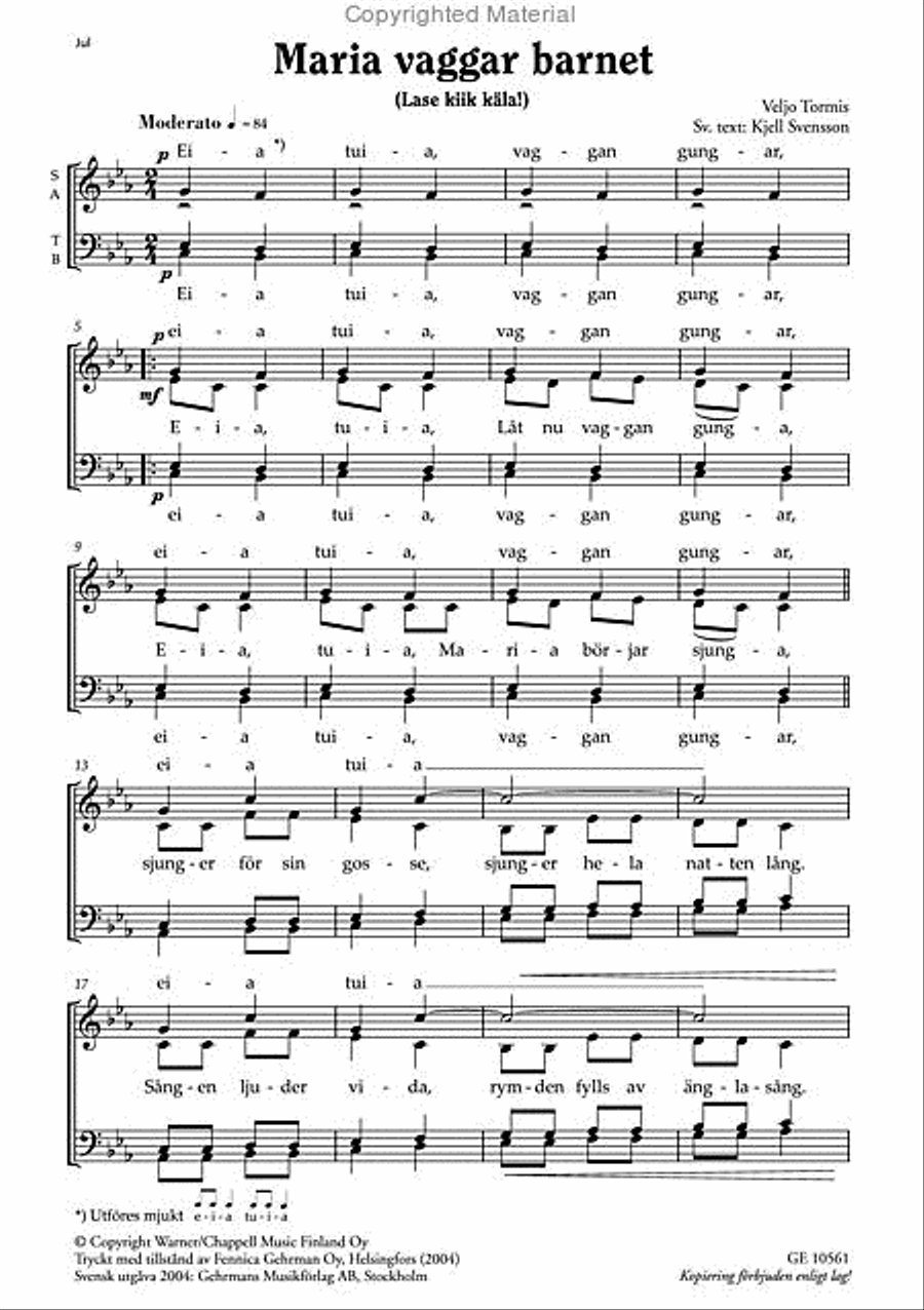 Maria vaggar barnet 4-Part scores gallery preview page 2