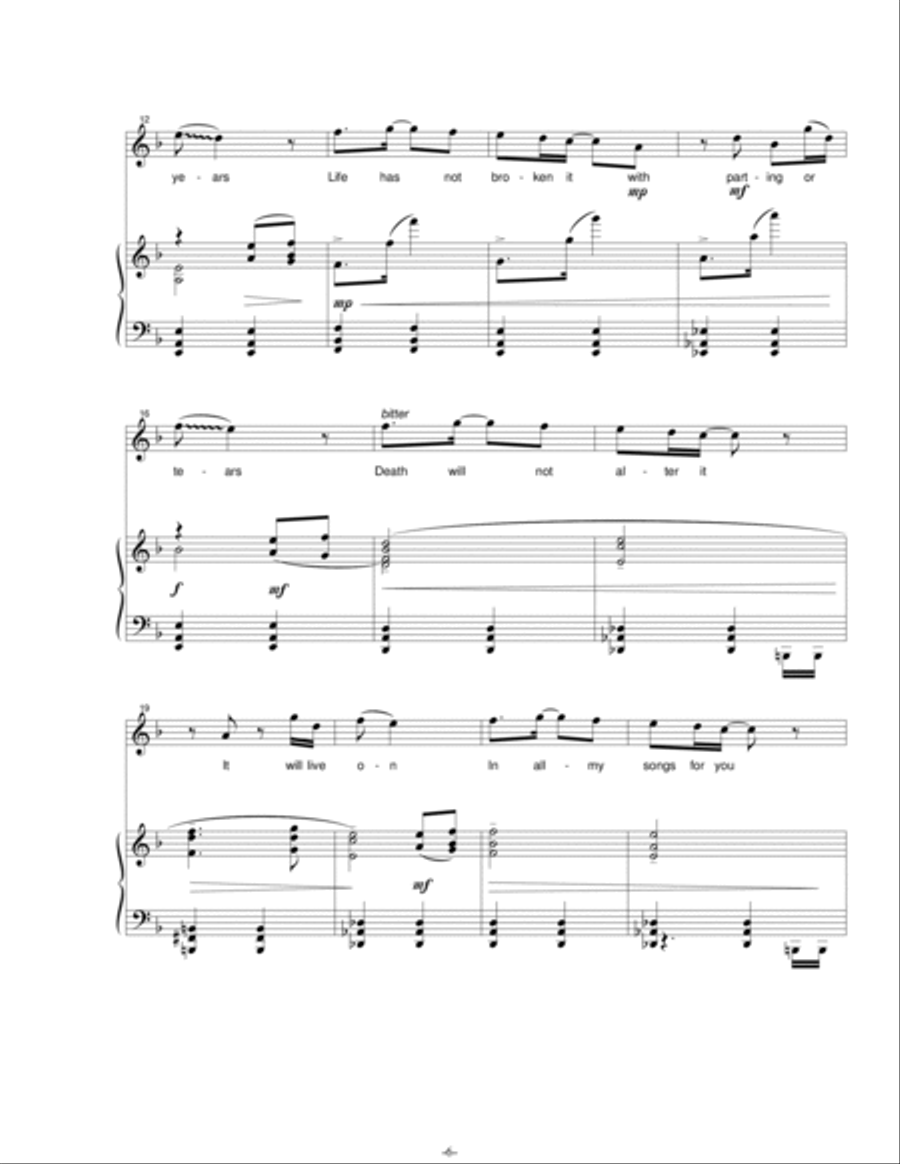 Three Sara Teasdale Songs for Soprano and Piano - Opus 15 Soprano Voice scores gallery preview page 6