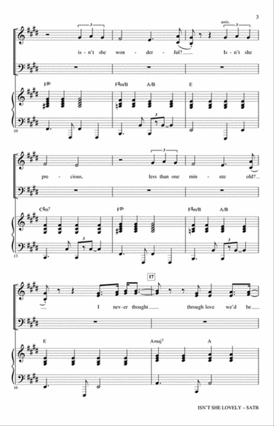 Isn't She Lovely Vocal Jazz Ensemble scores gallery preview page 3
