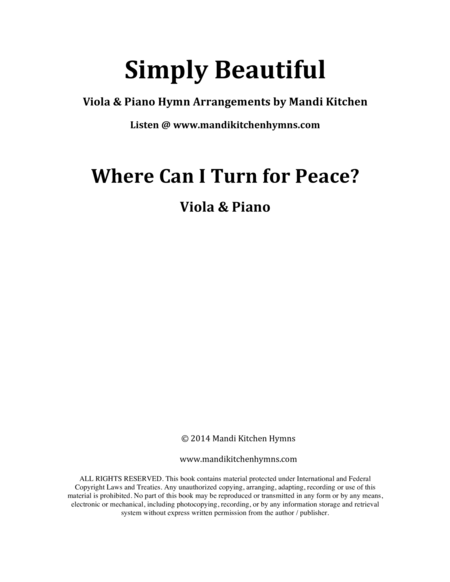 Where Can I Turn for Peace? Viola and Piano Duet image number null