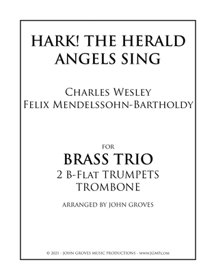 Hark! The Herald Angels Sing - 2 Trumpet & Trombone (Brass Trio)