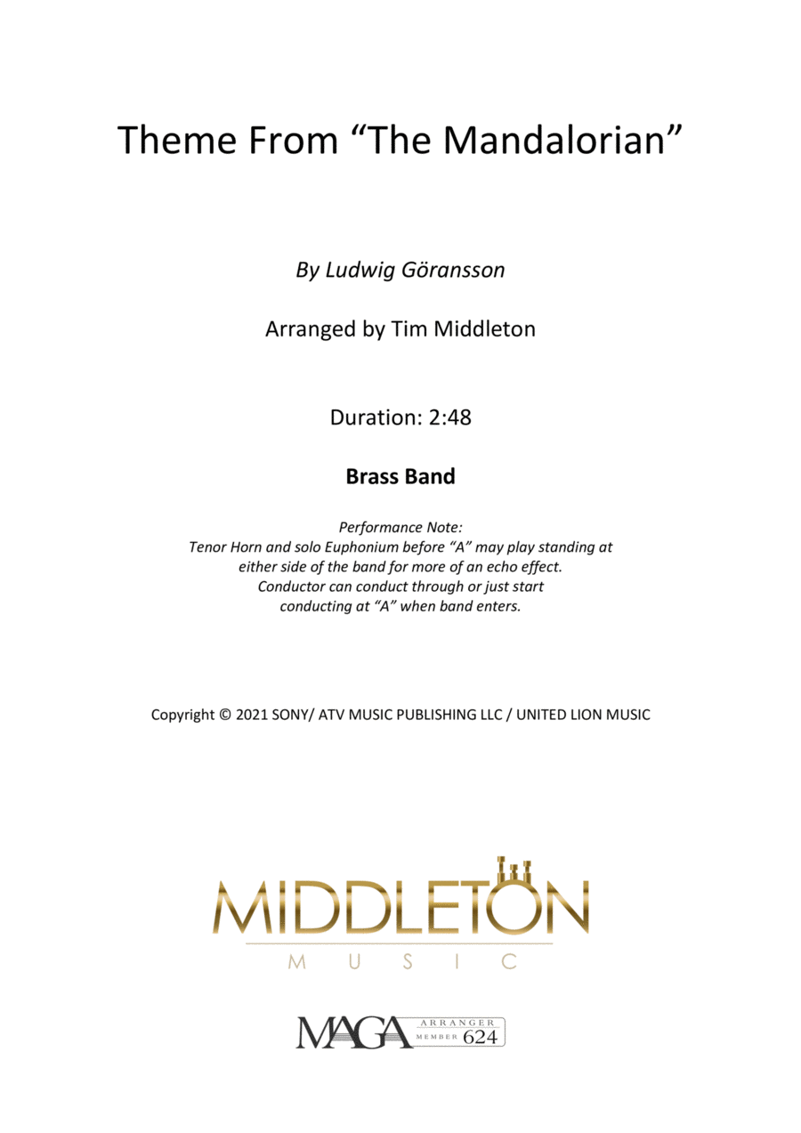 Theme From The Mandalorian Brass Band scores gallery preview page 1