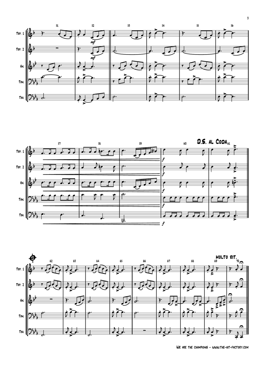 We Are The Champions Brass Ensemble scores gallery preview page 3