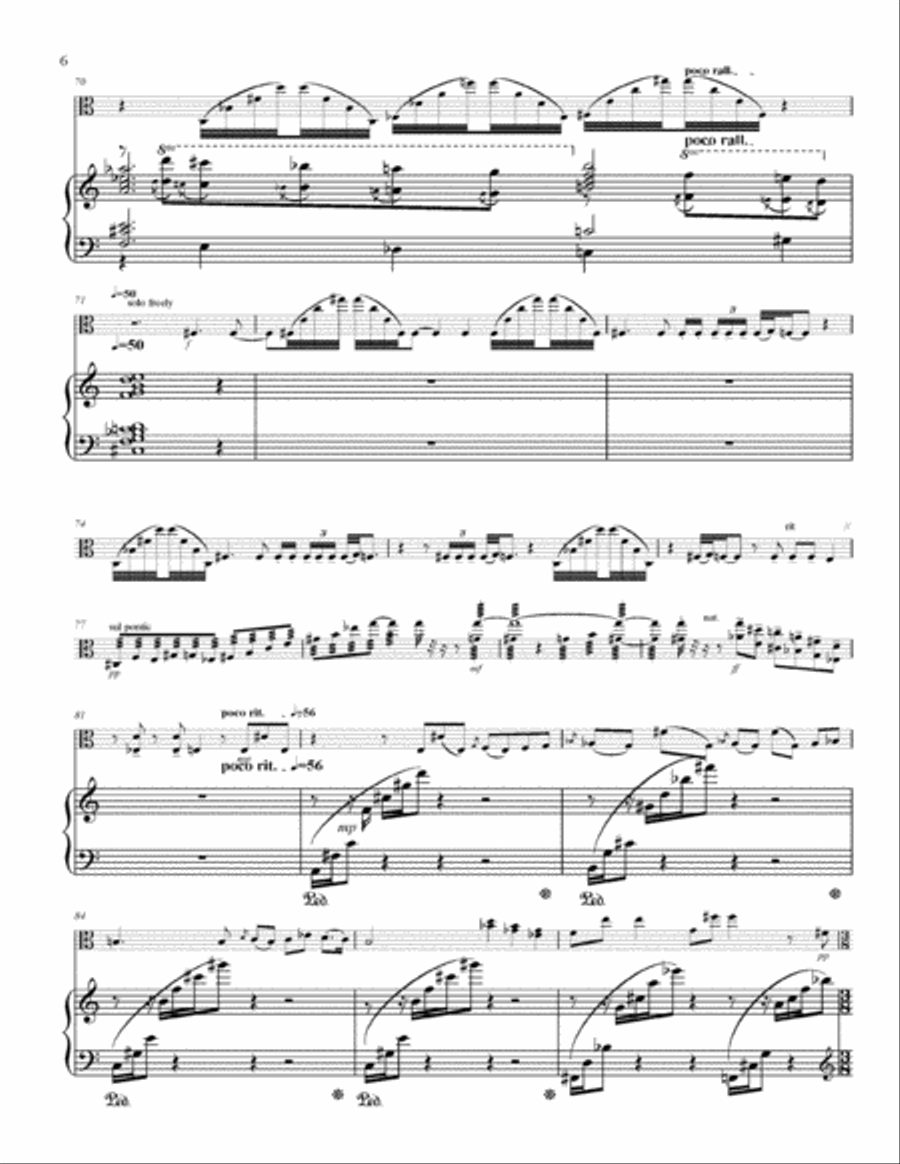 Tears of the Heliad for solo viola and piano Piano scores gallery preview page 6