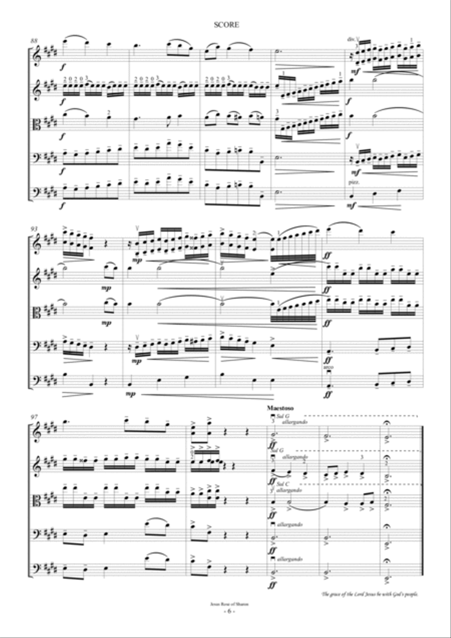 Jesus Rose of Sharon (For String Orchestra) String Orchestra scores gallery preview page 6
