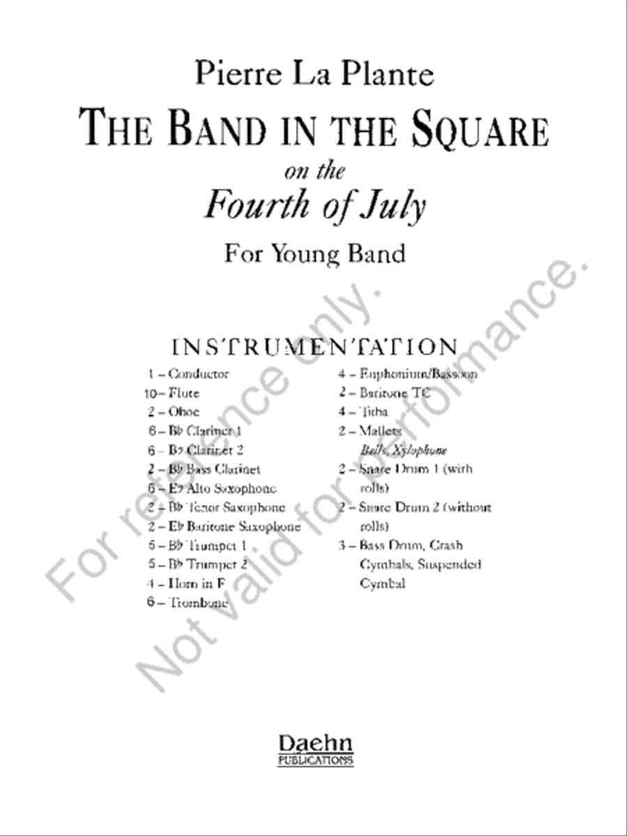 The Band in the Square The Band in the Square Concert Band scores gallery preview page 2