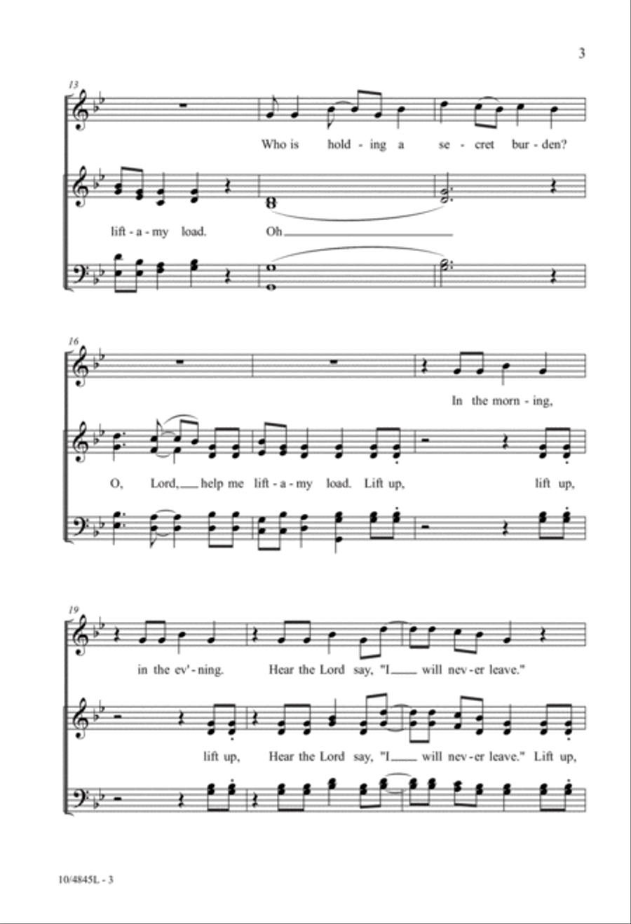 Help Me Lift-a-My Load 4-Part scores gallery preview page 3