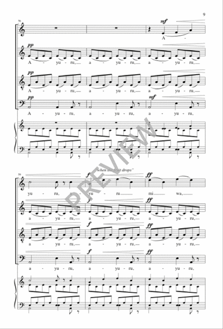 When Spring Is Born at Last 4-Part scores gallery preview page 9