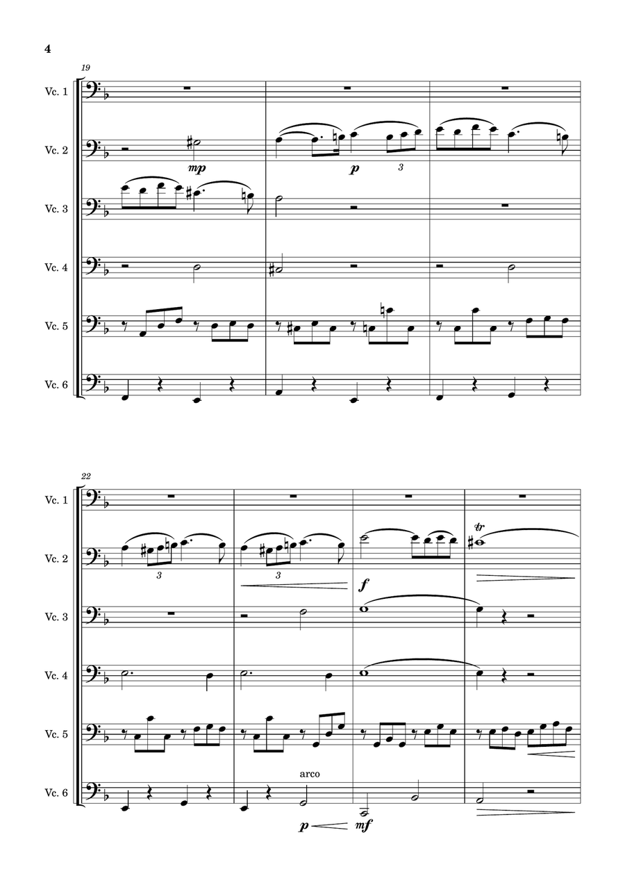 Pavane Pavane Cello scores gallery preview page 4